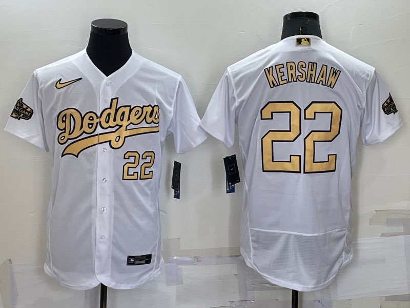 MLB Los Angeles Dodgers #22 Kershaw Elite All Star White Jersey