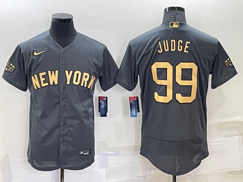 MLB New York Yankees #99 Judge All Star Elite grey Jersey