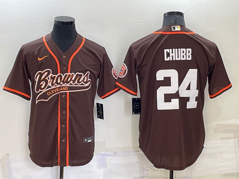 NFL Cleveland Brown #24 Chubb Brown Joint-design Jersey
