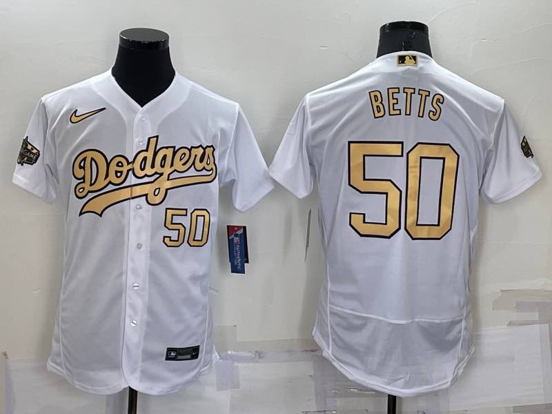 MLB Los Angeles Dodgers #50 Betts All Star White Jersey