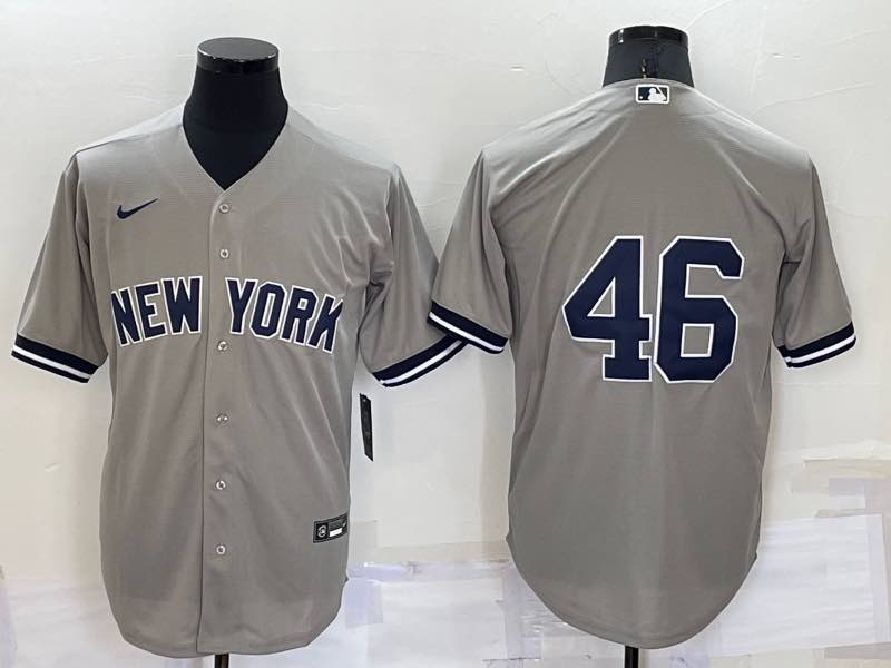 MLB New York Yankees #46 grey Game Jersey