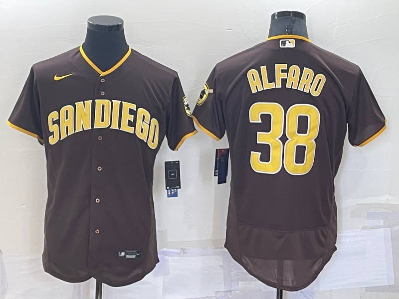 MLB San Diego Padres #38 Alfaro Brown Elite Jersey
