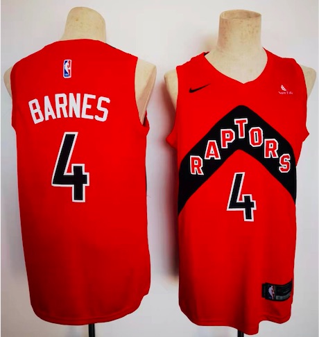 NBA Toronto Raptors #4 Barnes Red Jersey