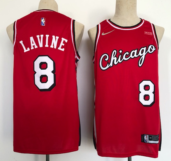 NBA Chicago Bulls #8 Lavine RED Jersey