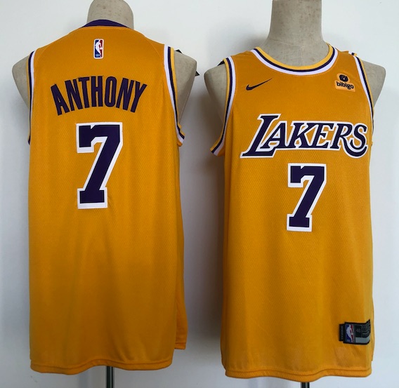 NBA Los Angeles Lakers #7 Anthony Yellow Jersey