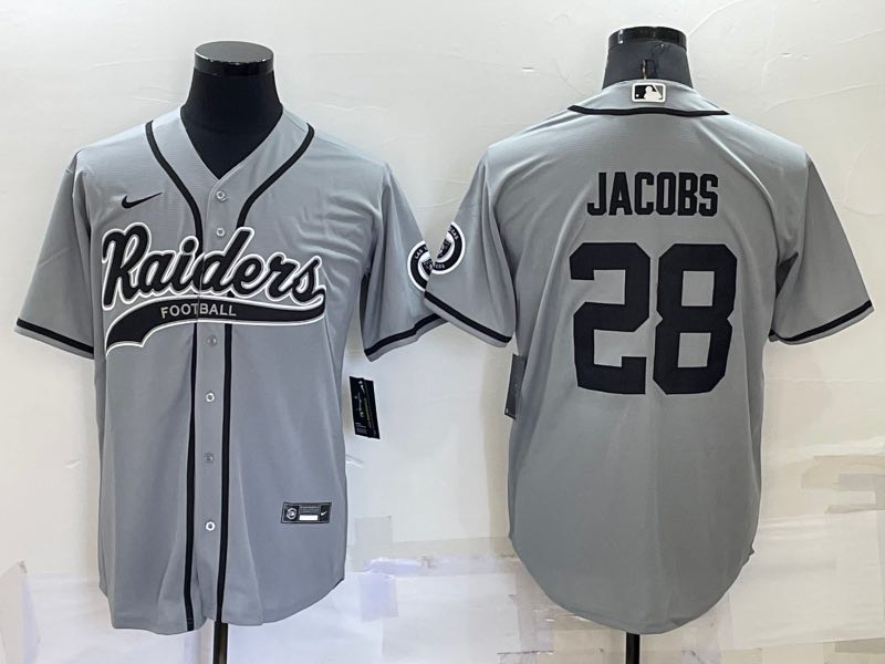 NFL Oakland Raiders #28 Jacobs Grey Joint-designed   Jersey