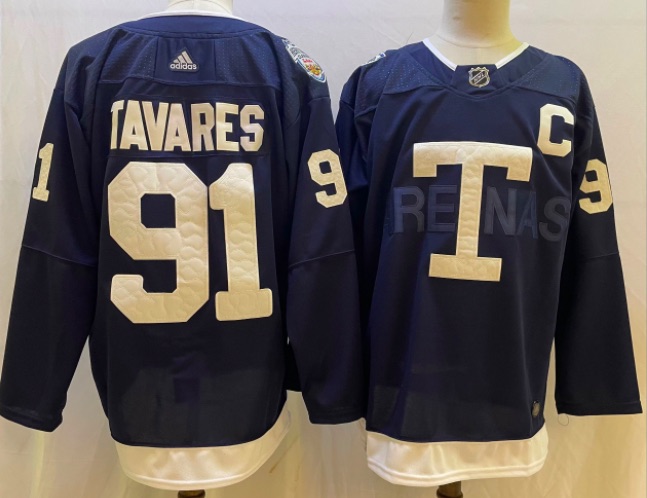NHL Toronto Maple leafs #91 Tavares Blue Jersey
