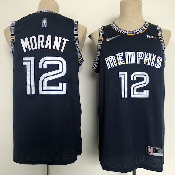 NBA Memphis Grizzlies #12 Morant Blue City Jersey