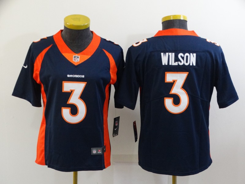 Womens NFL Denvor Broncos #3 Wilson Blue Limited Jersey
