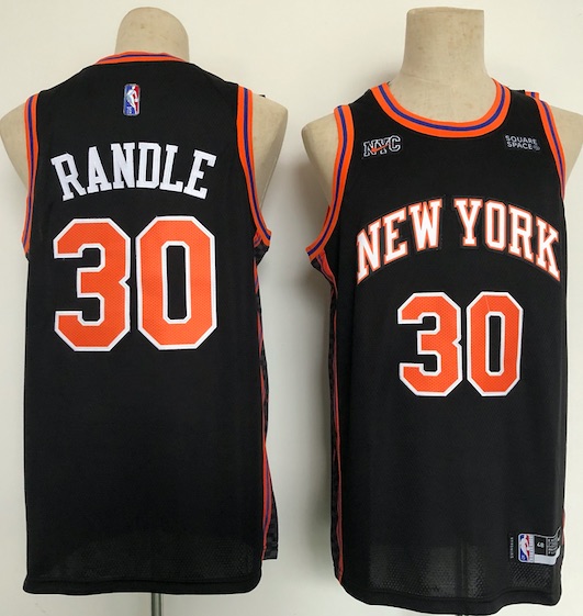 NBA New York Knicks #30 Randle Black Jersey
