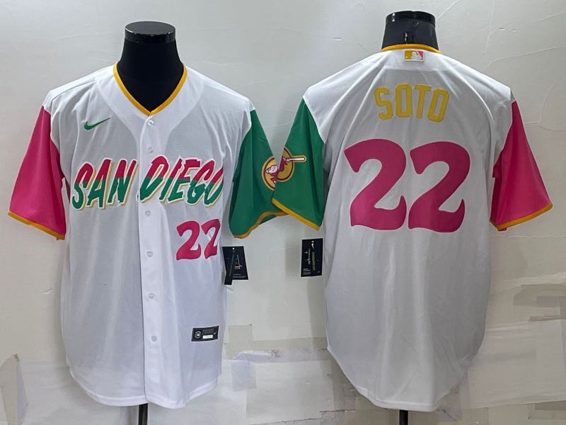 MLB San Diego Padres #22 Soto White game Jersey