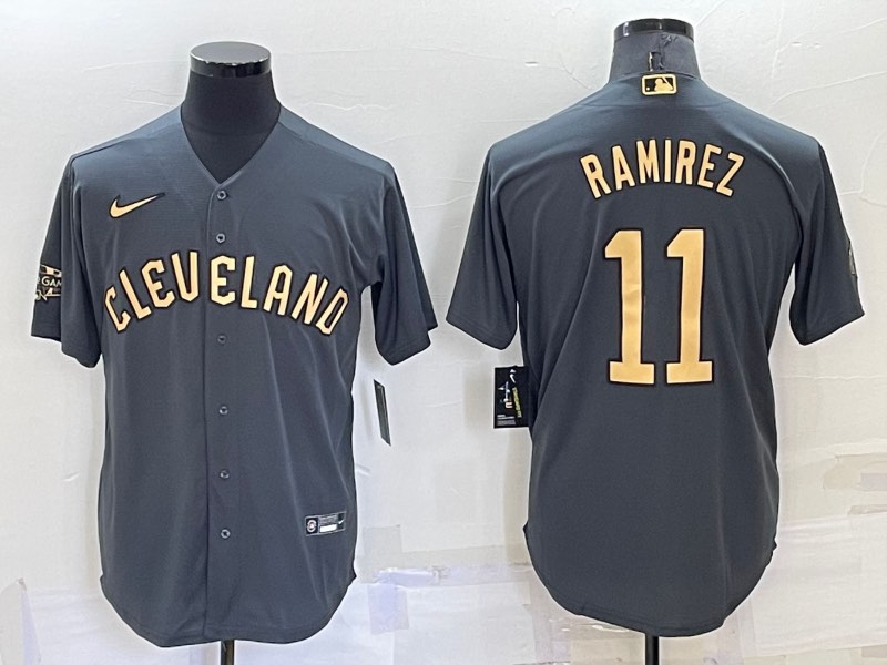 MLB Cleveland Indians #11 Ramirez Grey Game all star Jersey
