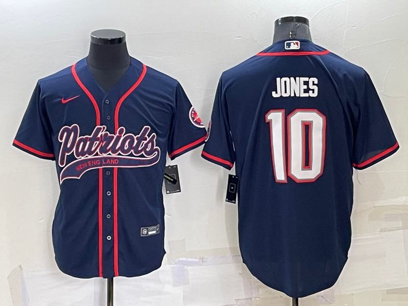 NFL New England Patriots #10 Jones Blue Joint-designed Jersey