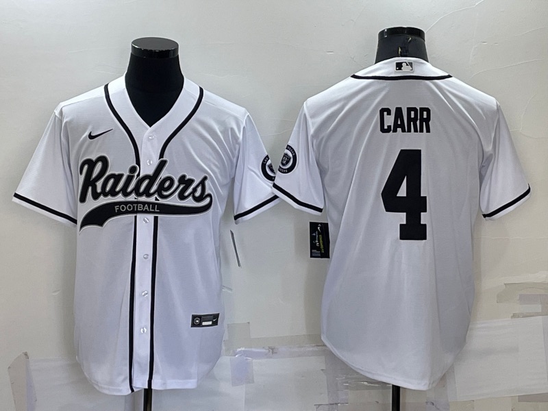 NFL Oakland Raiders #4 Carr white Joint-designed Jersey