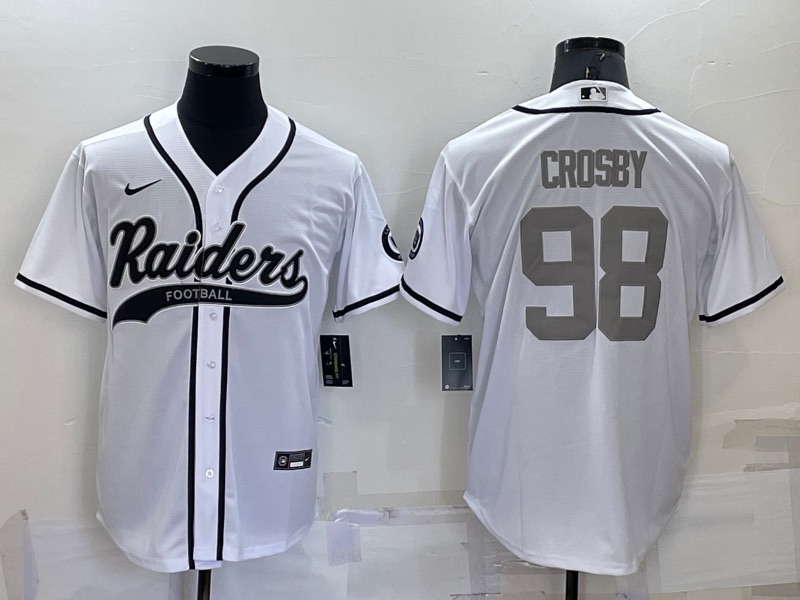 NFL Oakland Raiders #98 Crosby  white Joint-design Jersey