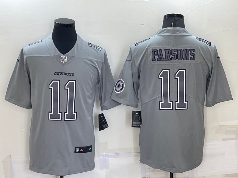 NFL Dallas Cowboys #11 Parsons Grey Limited Jersey