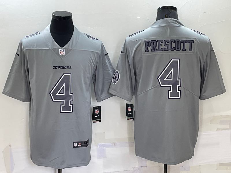 NFL Dallas Cowboys #4 Prescott Grey Limited Jersey