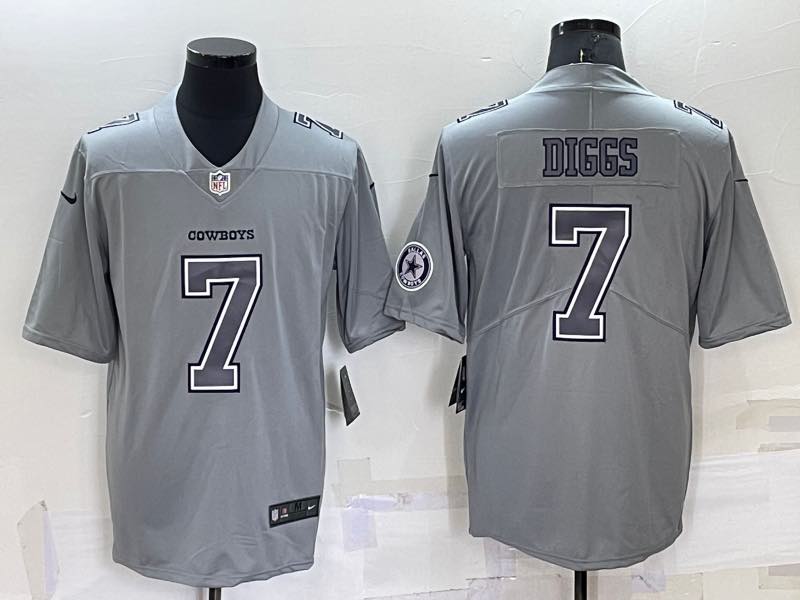 NFL Dallas Cowboys #7 Diggs Grey Limited Jersey