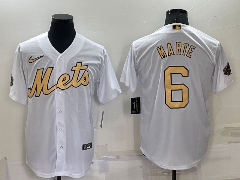 MLB New York Mets #6 Marte White  All Star Jersey