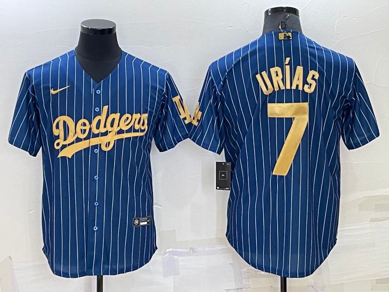 MLB Los Angeles Dodgers #7 Urias Blue Gold Jersey