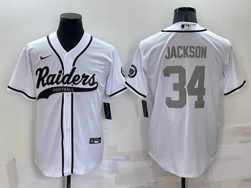 NFL Oakland Raiders #34 Jackson white Joint-designed Jersey