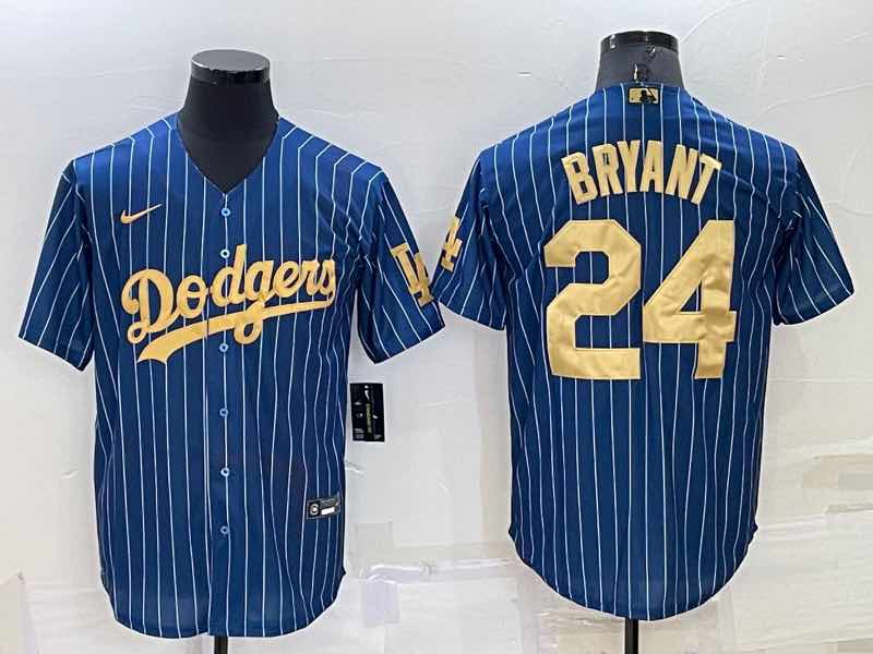 MLB Los Angeles Dodgers #24 Bryant Blue Gold Jersey