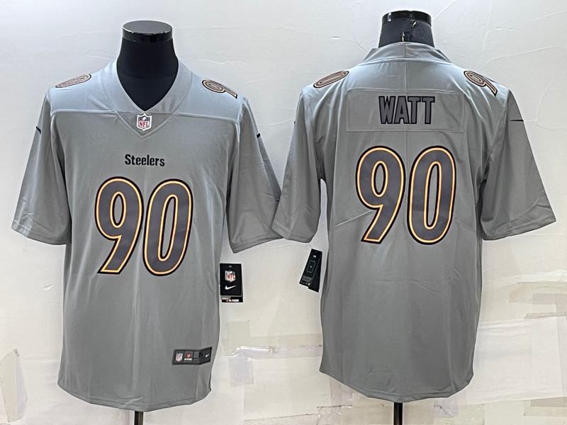 NFL Pittsburgh steelers #90 Watt Grey Limited Jersey