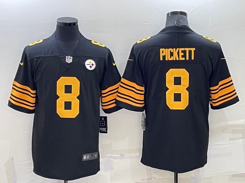 NFL Pittsburgh Steelers #8 Pickett Black ruch color Limited Jersey
