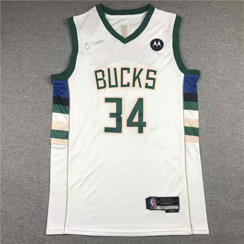 NBA Milwaukee Bucks #34 Antetokounmpo white Jersey