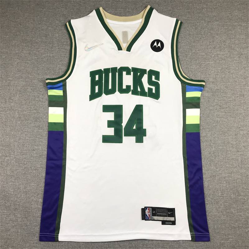 NBA Milwaukee Bucks #34 Antetokounmpo white new Jersey