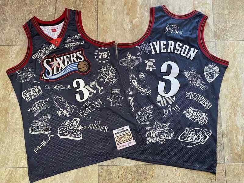 NBA Philadelphia 76ers #3 Iverson black Jersey