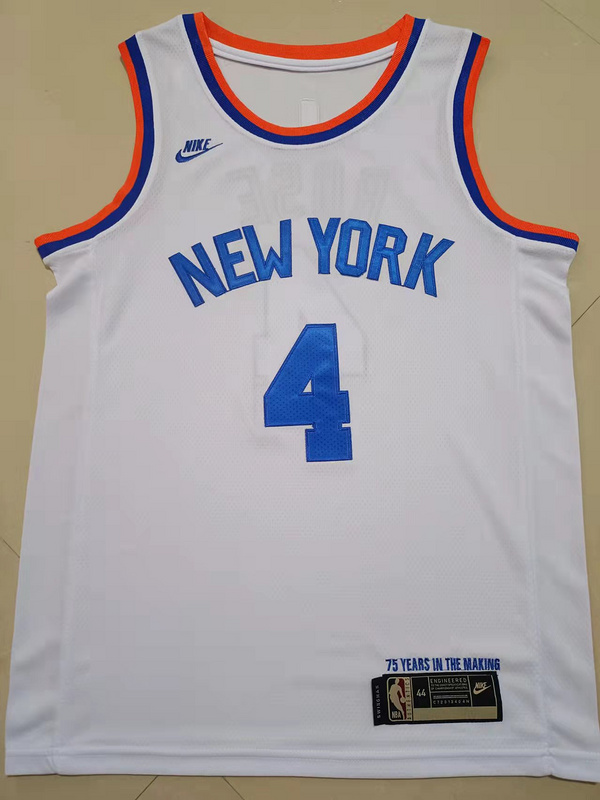 NBA New York Knicks #4 Rose White New Jersey