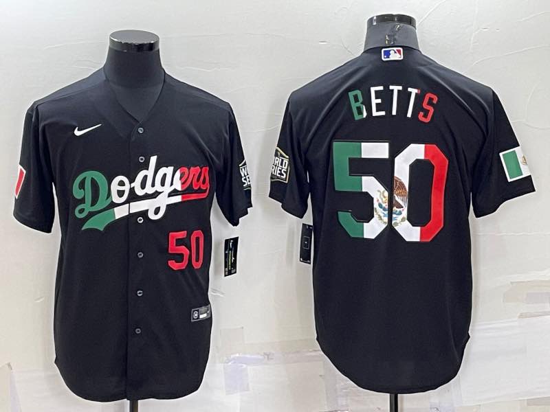 MLB Los Angeles Dodgers #50 Betts Black Mexico Jersey