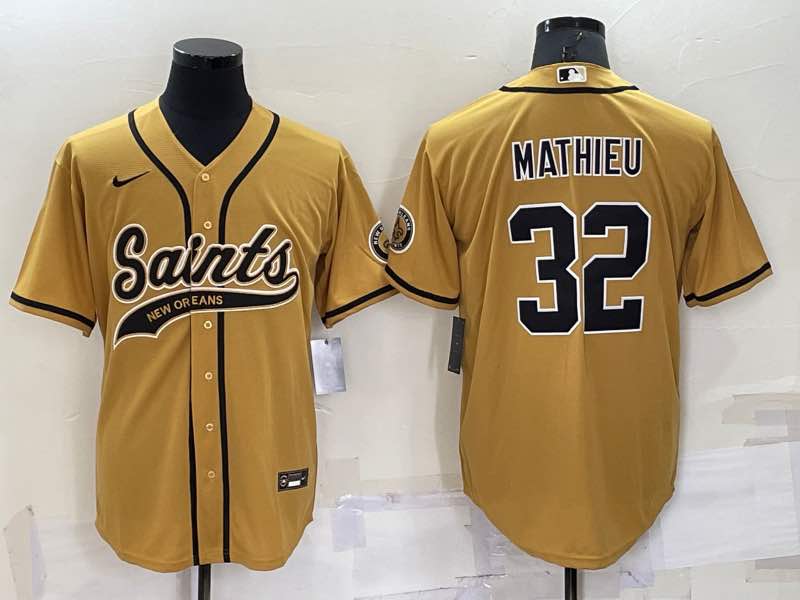 NFL New Orleans Saints #32 Mathieu Yellow Joint-design Jersey