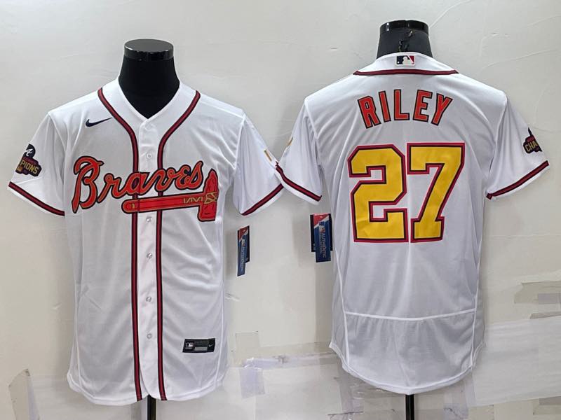 MLB Atlanta Braves #27 Riley White Elite Jersey