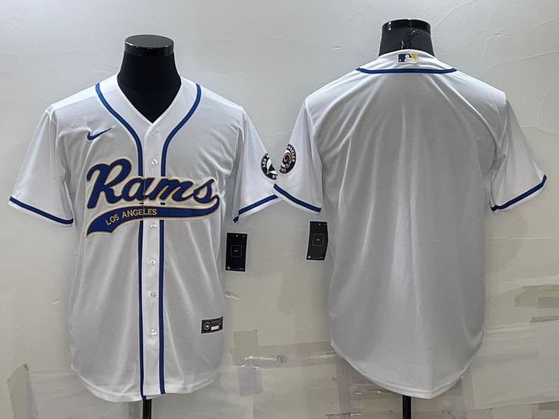NFL Los Angeles Rams Blank White Joint-designed Limited Jersey