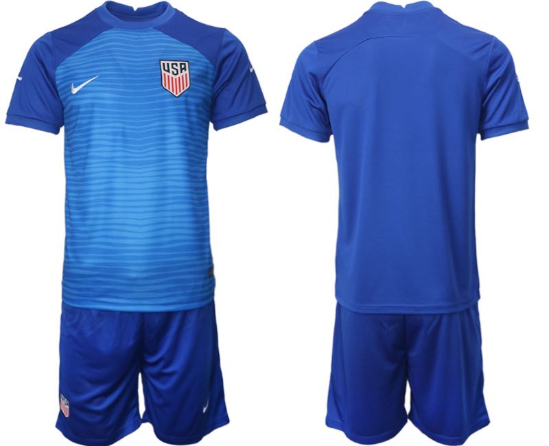 United States Blank Soccer Away Jersey Suit