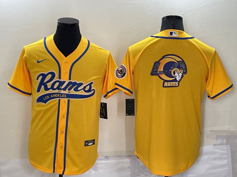 NFL Los Angeles Rams yellow Joint-design Team Logo Jersey