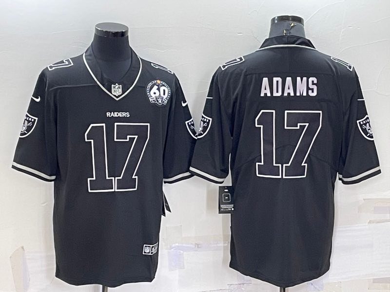 NFL Oakland raiders #17 Adams Black Shadow Limited Jersey