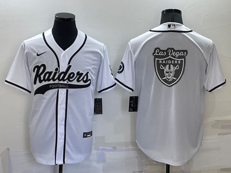 NFL Oakland Raiders white Joint-design Team Logo Jersey