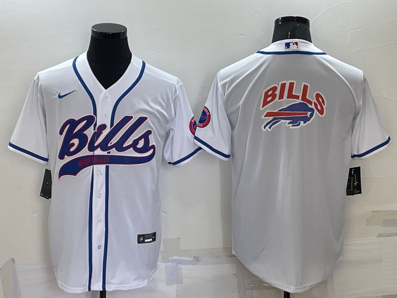 NFL Buffalo Bills white Joint-design Team Logo Jersey