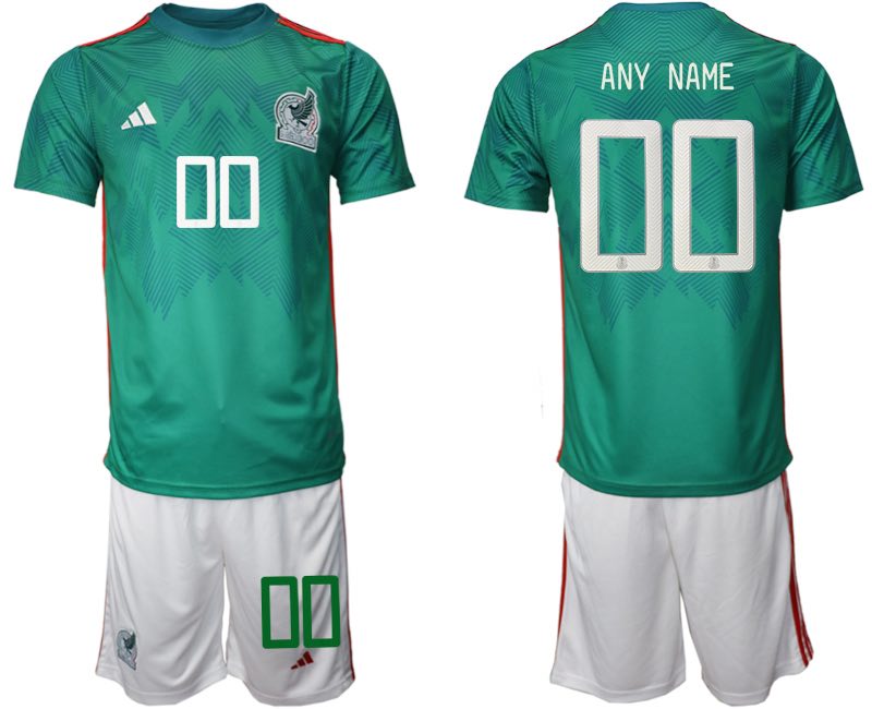 Mexico Blank Soccer Home Jersey Suit Any Name and Number 