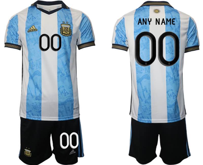Argentina Blank Soccer Home Jersey Suit Any Name and Number 