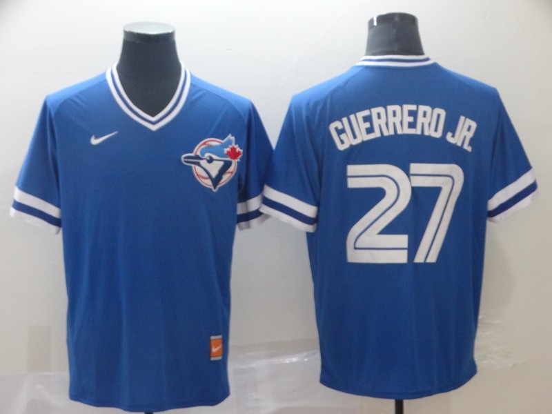 MLB Toronto Blue Jays #27 Guerrero JR. Blue Pullover Jersey