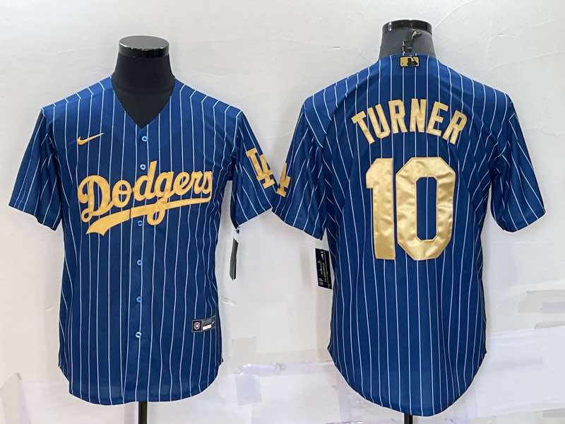 MLB Los Angeles Dodgers #10 Turner Blue Pullover Jersey