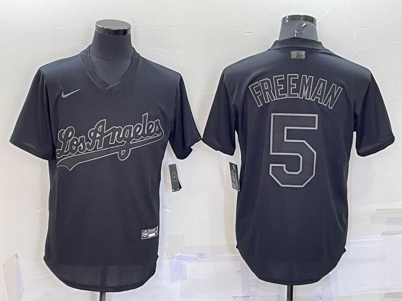 MLB Los Angeles Dodgers #5 Freeman Black Pullover Jersey