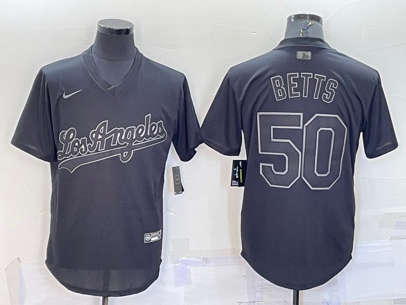 MLB Los Angeles Dodgers #50 Betts Black Pullover Jersey