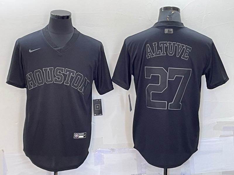 MLB Houston Astros #27 Altuve Black Pullover Jersey