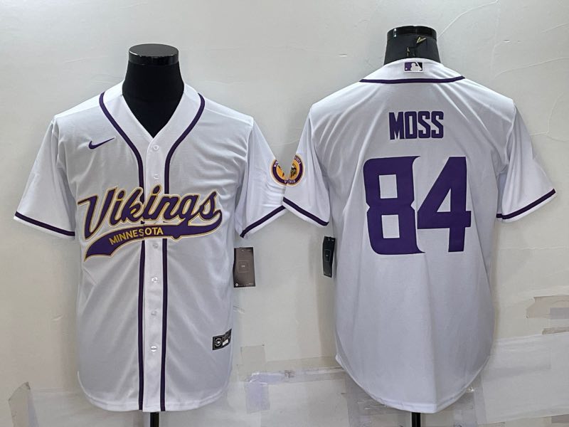 NFL Minnesota Vikings #84 Moss white Joint-designed Limited Jersey