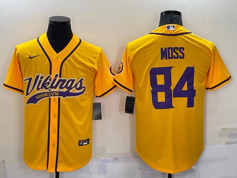 NFL Minnesota Vikings #84 Moss yellow Joint-designed Limited Jersey